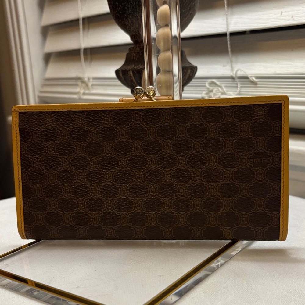 Celine Brown and Tan Monogram Wallet - Picture 3 of 12